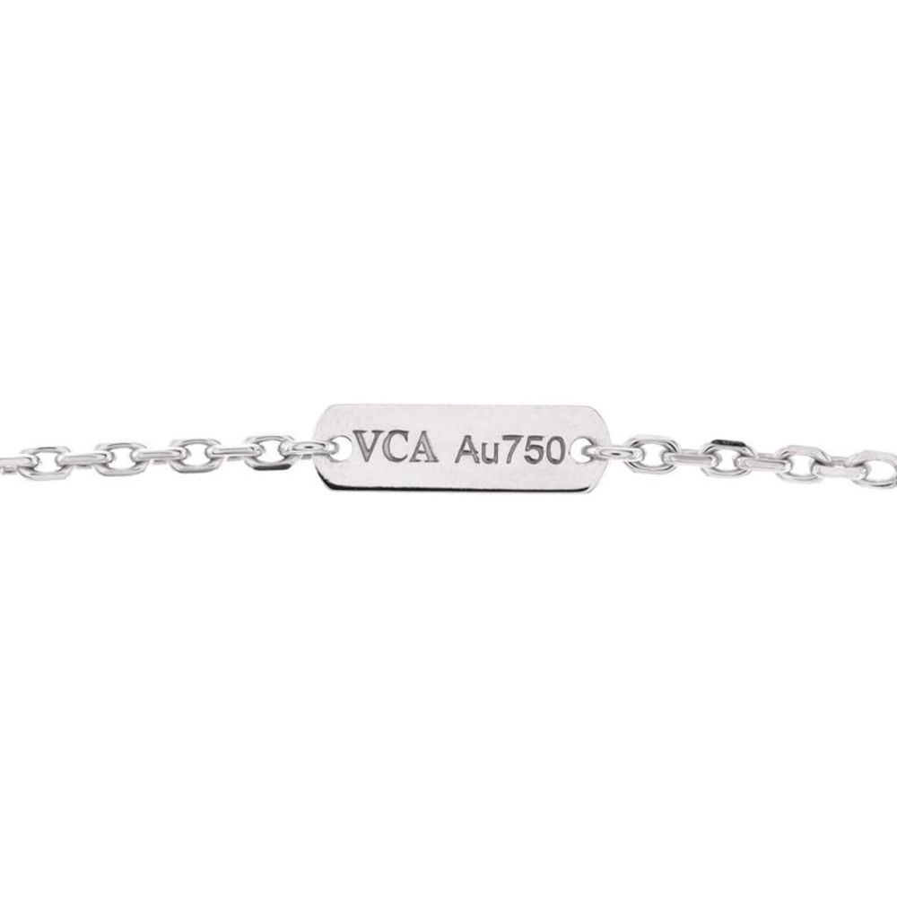 Van Cleef & Arpels Vintage Alhambra Pendant Necklace Guilloche 18K White Gold - - Picture 4 of 4